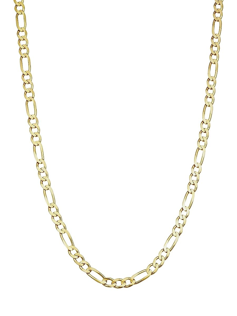 Men's 14K Yellow Solid Gold Florentine Figaro Bold Chain - Yellow Gold - Size 24