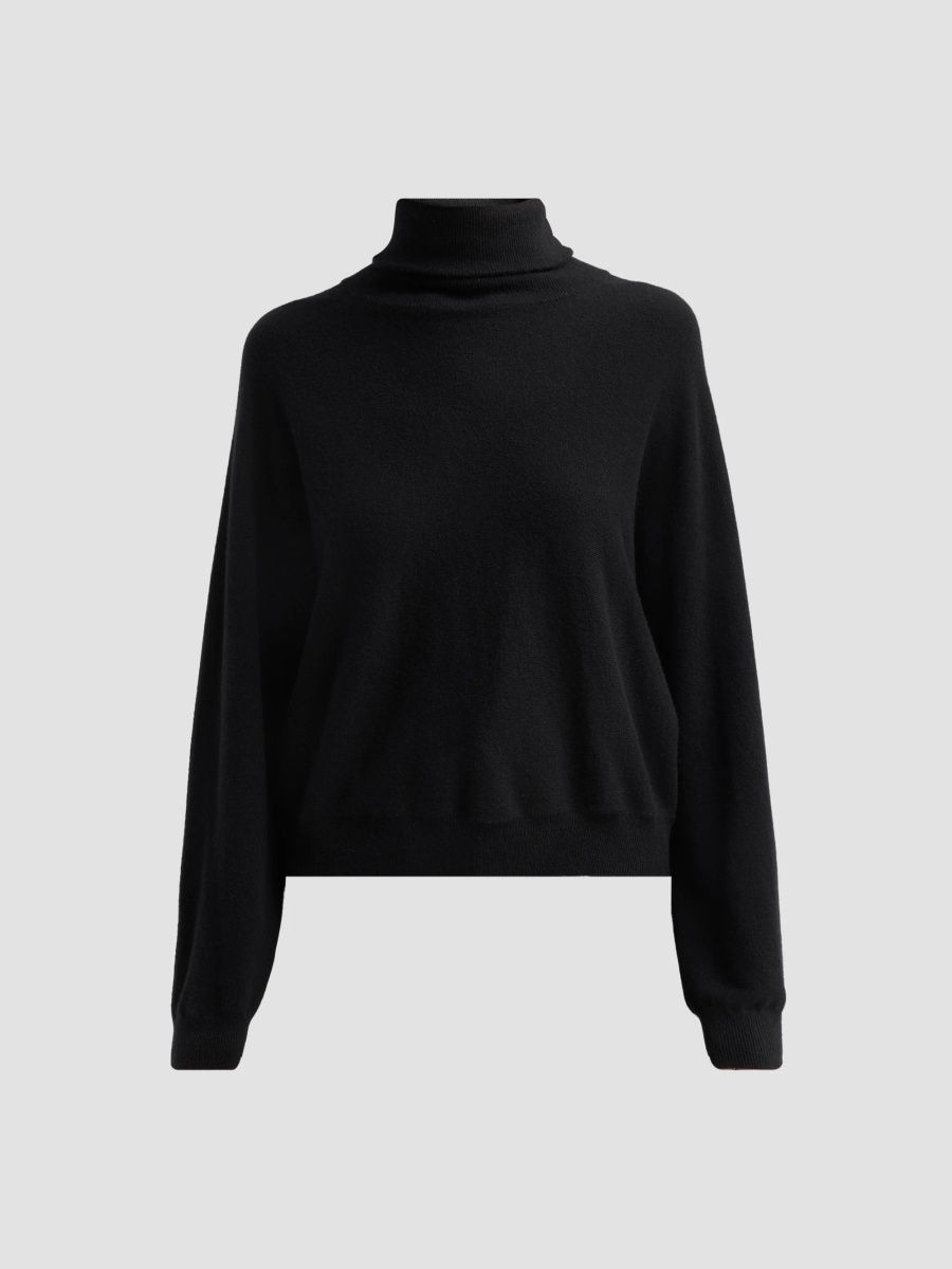 Vince Women's Wool-Cashmere Turtleneck Sweater - Black - Size Large
