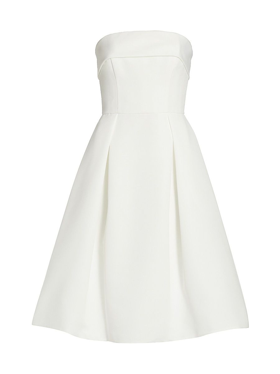 Women's Faille Fit-&-Flare Midi-Dress - Ivory - Size 14