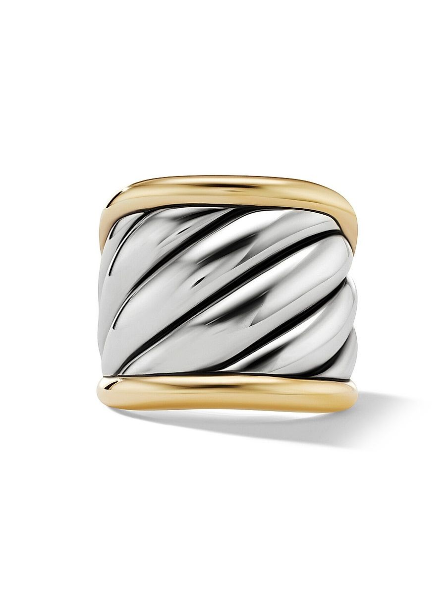 Women's Sculpted Cable Saddle Ring In Sterling Silver - Size 7