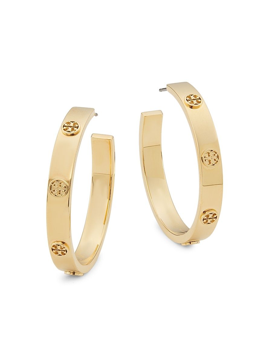 Women's Miller Goldtone Logo Hoop Earrings - Gold
