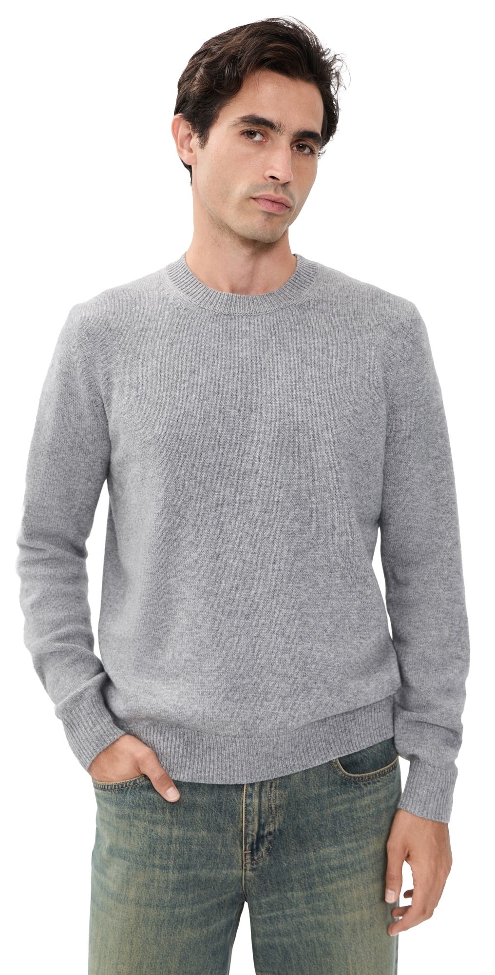 Guest in Residence Allday Cashmere Crew Sweater Heather Grey L