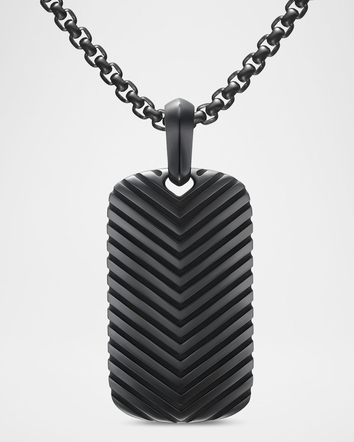 Men & apos;s Chevron Tag Enhancer in Titanium, 34mm