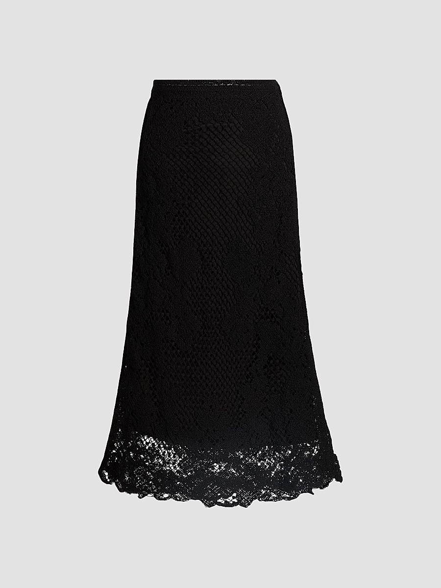 Kobi Halperin Women's Lainey Crochet Midi-Skirt - Black - Size XS