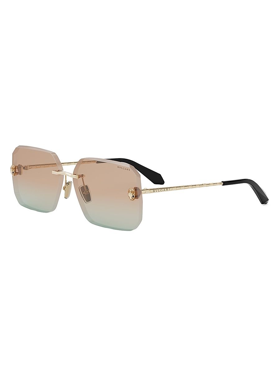 Women's Serpenti Viper 62MM Rectangular Sunglasses - Gold Gradient Brown