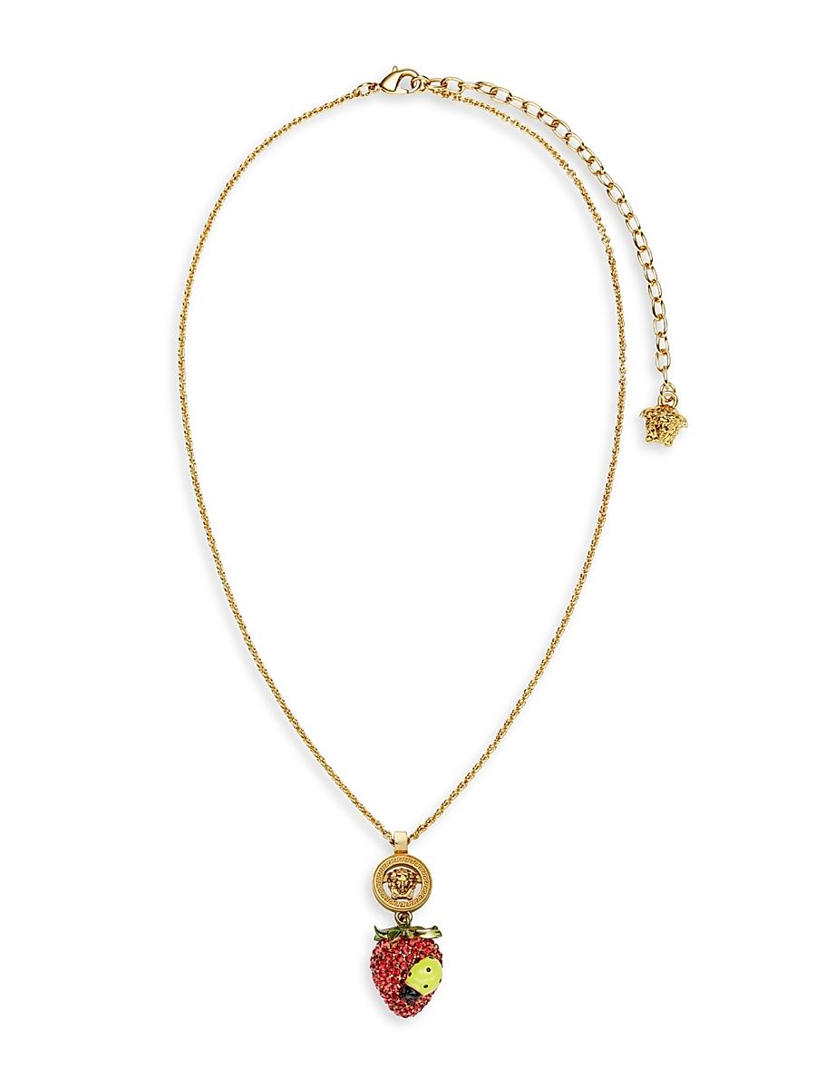 Women's Goldtone, Crystal & Enamel Pendant Necklace - Versace Gold Red