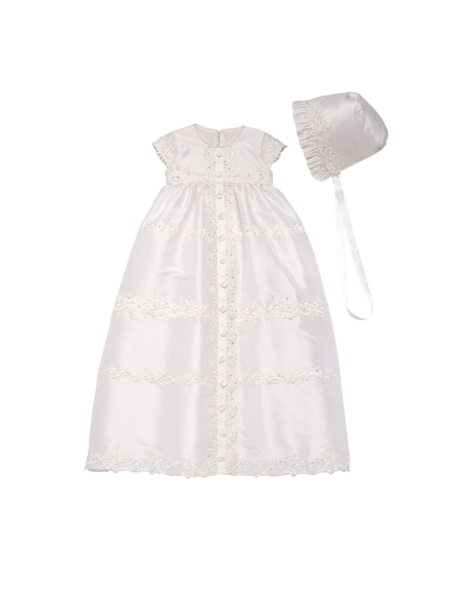 Macis Design Girl's Baby Girl's Organza, Lace & Silk Dress & Hat - Ivory - Size 3 Months