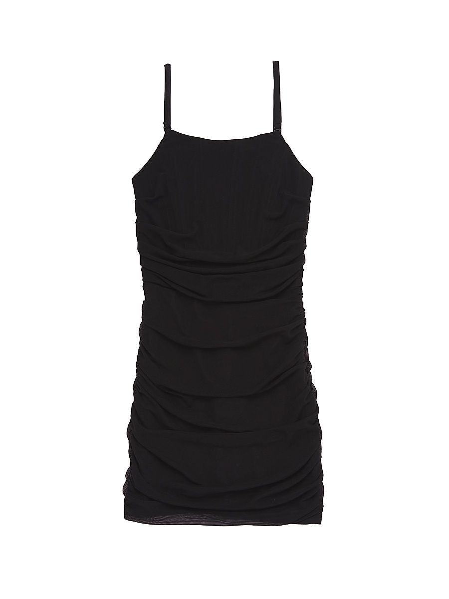 Girl's Double Mesh Corset Minidress - Black - Size 10