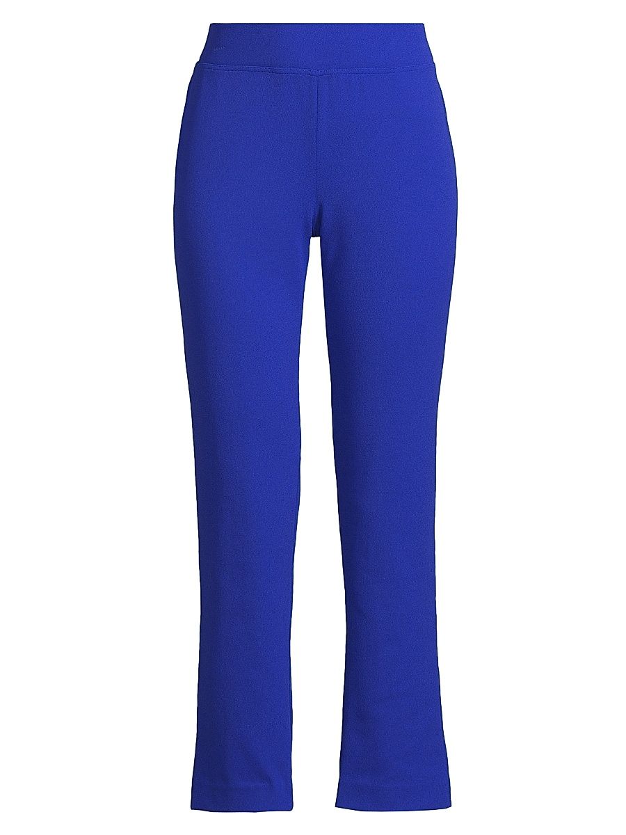 Women's Stretch Deco Crepe Straight-Leg Pants - Saphire Sea - Size XL