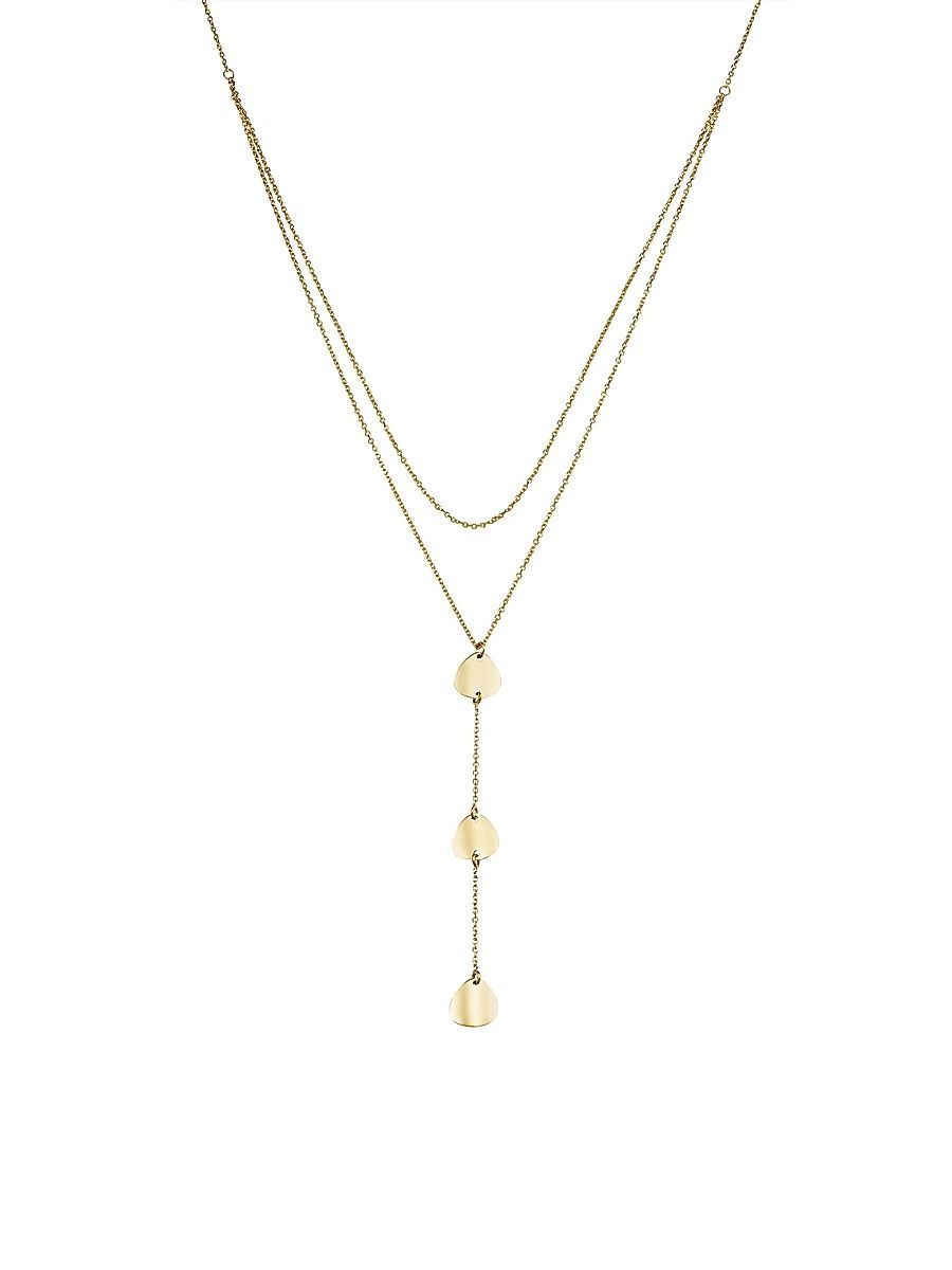Women's 14K Yellow Solid Gold Botticelli Drop Necklace - Yellow Gold