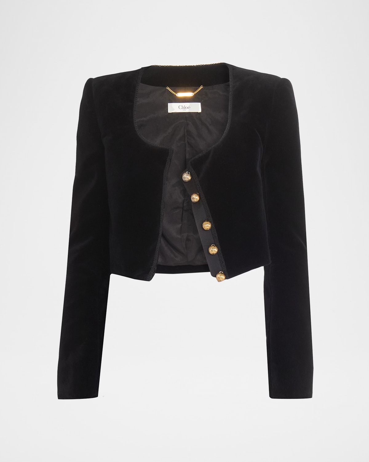 Velvet Cropped Top Coat