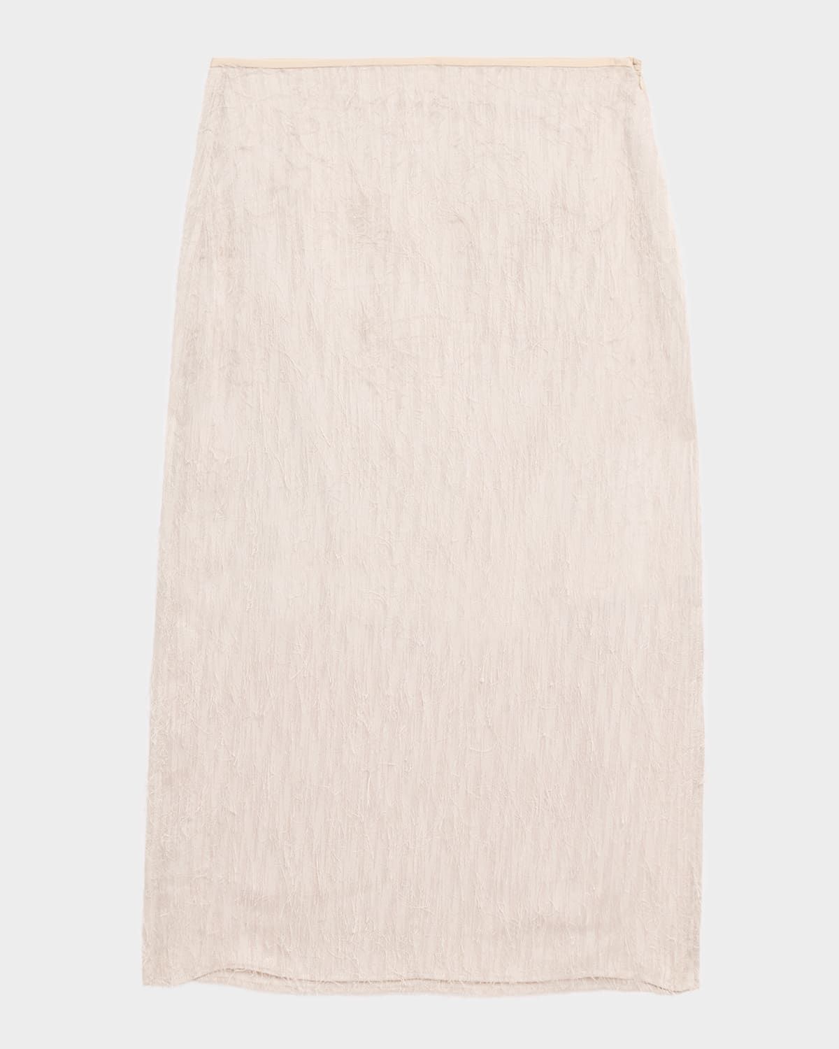 Straight-Cut Fil Coupé Jacquard Midi Skirt
