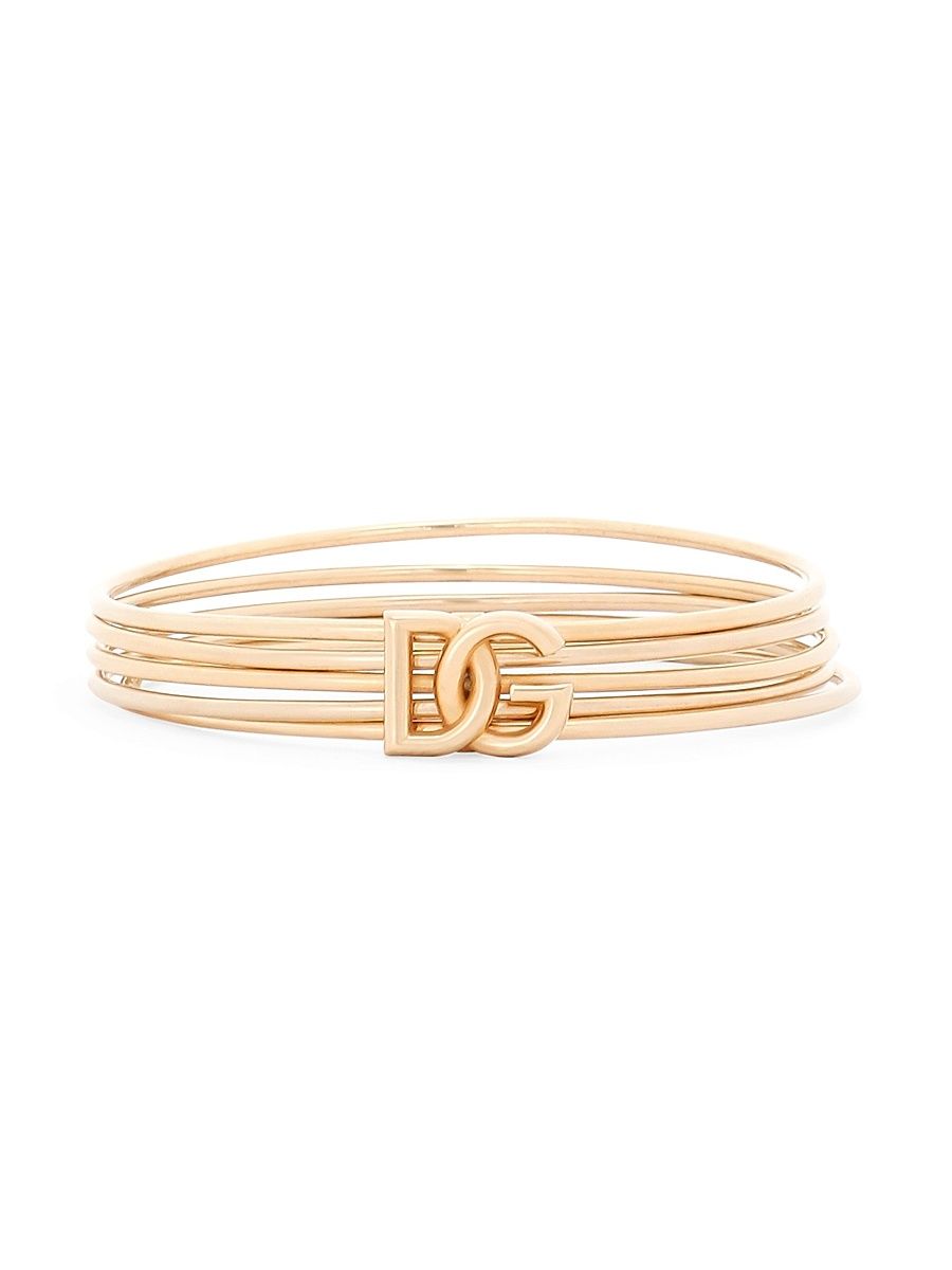 Women's Goldtone Monogram Multi-Bangle Bracelet - Yellow Gold