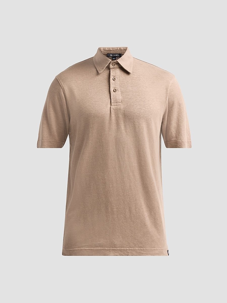 Men's Bryce Stretch-Linen Polo Shirt - Cork - Size XS