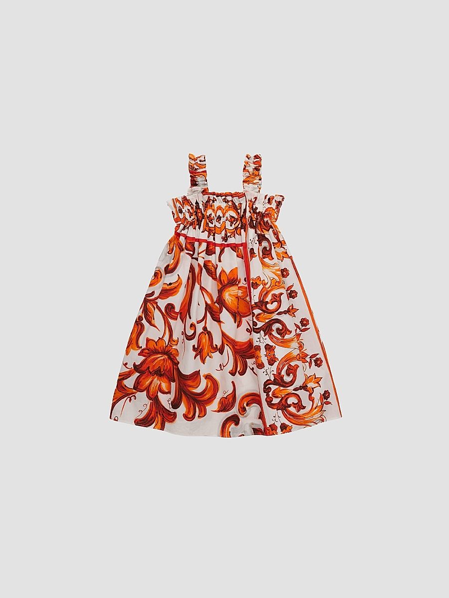 Little Girl's & Girl's Majolica-Print Sleeveless Dress - Mixmaioliche - Size 14