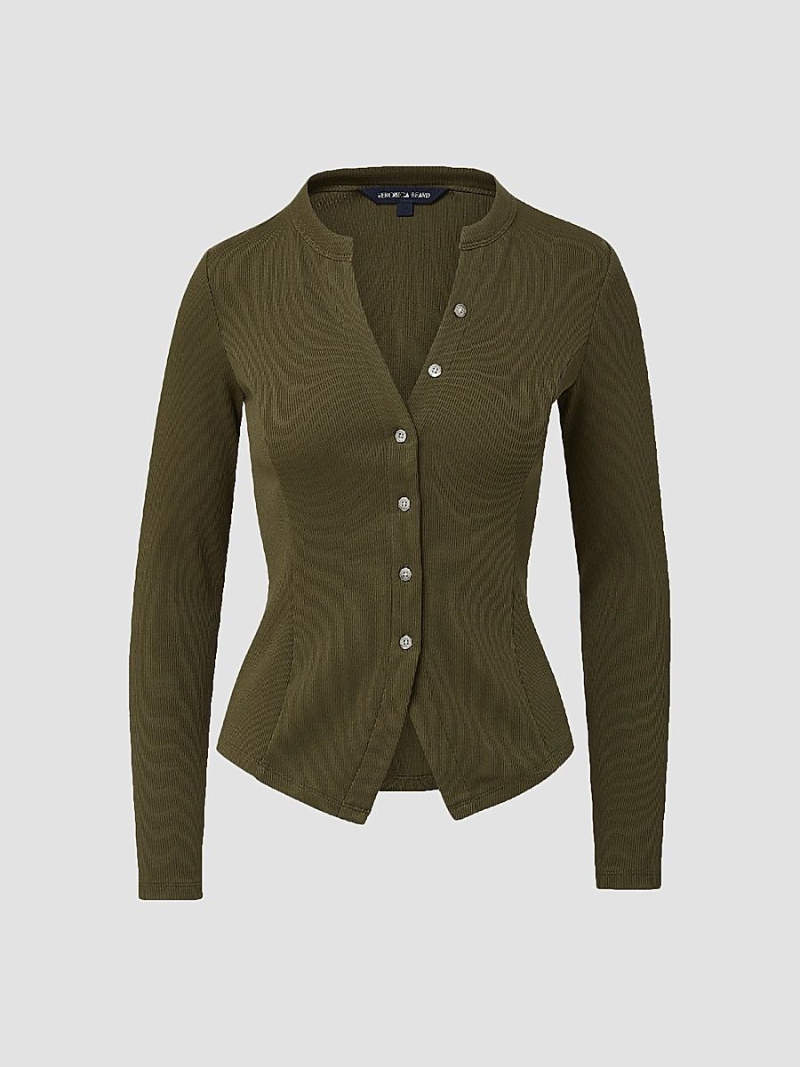 Veronica Beard Women's Cordis Button-Front Top - Loden - Size Medium
