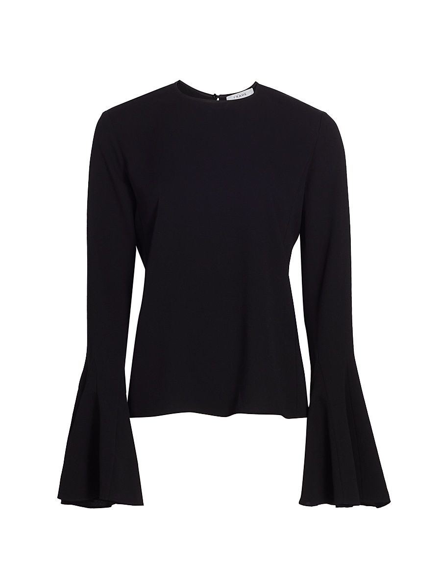 Women's Flutter-Sleeve Top - Black - Size XS