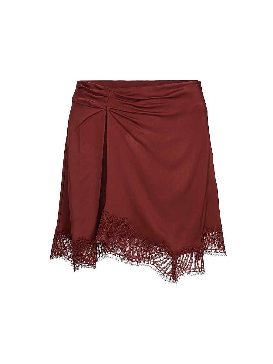 Women's Dion Lace-Trimmed Miniskirt - Sandalwood - Size 14