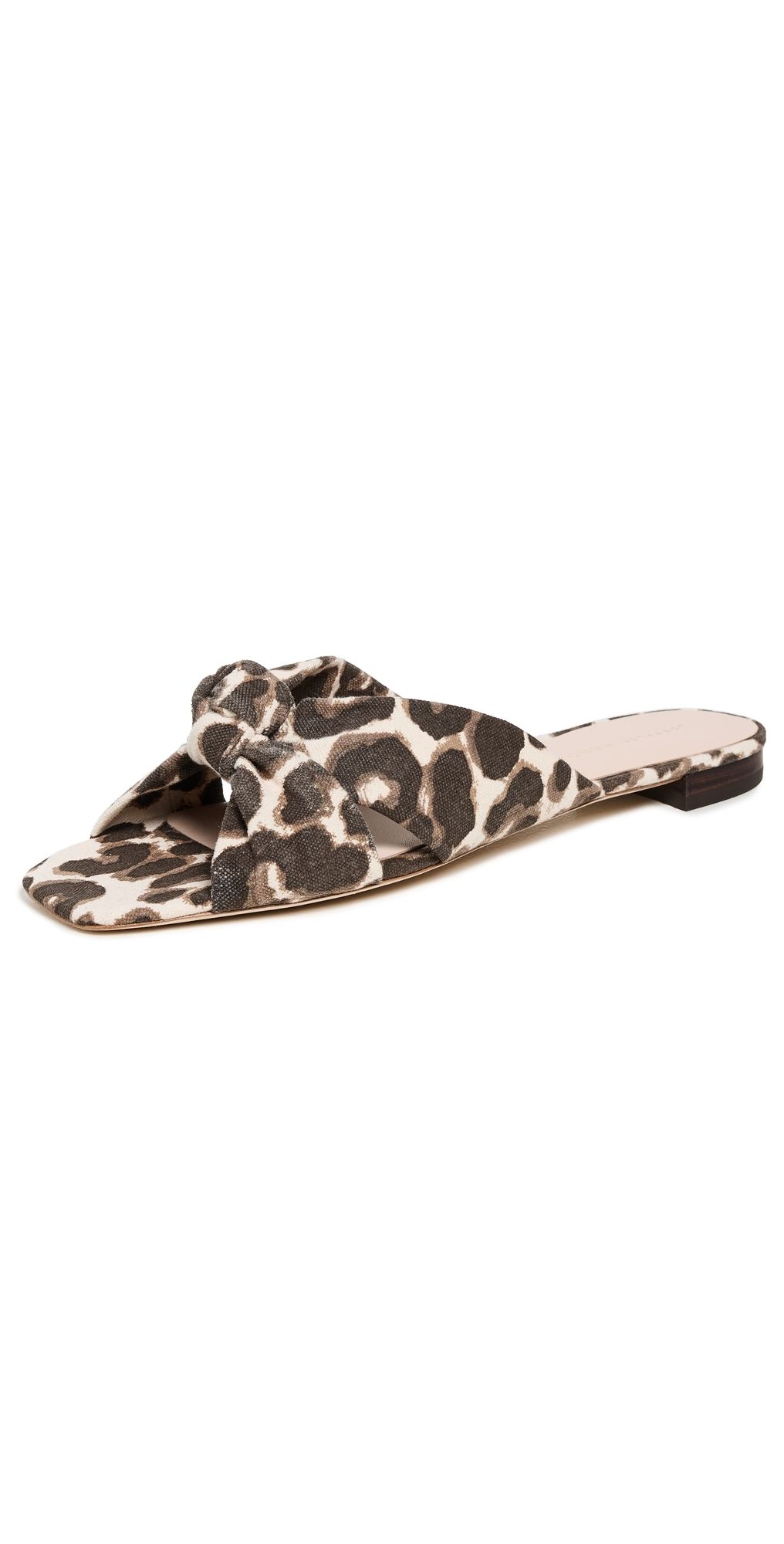 Loeffler Randall Claudette Mignon Knot Flat Sandals Leopard 7