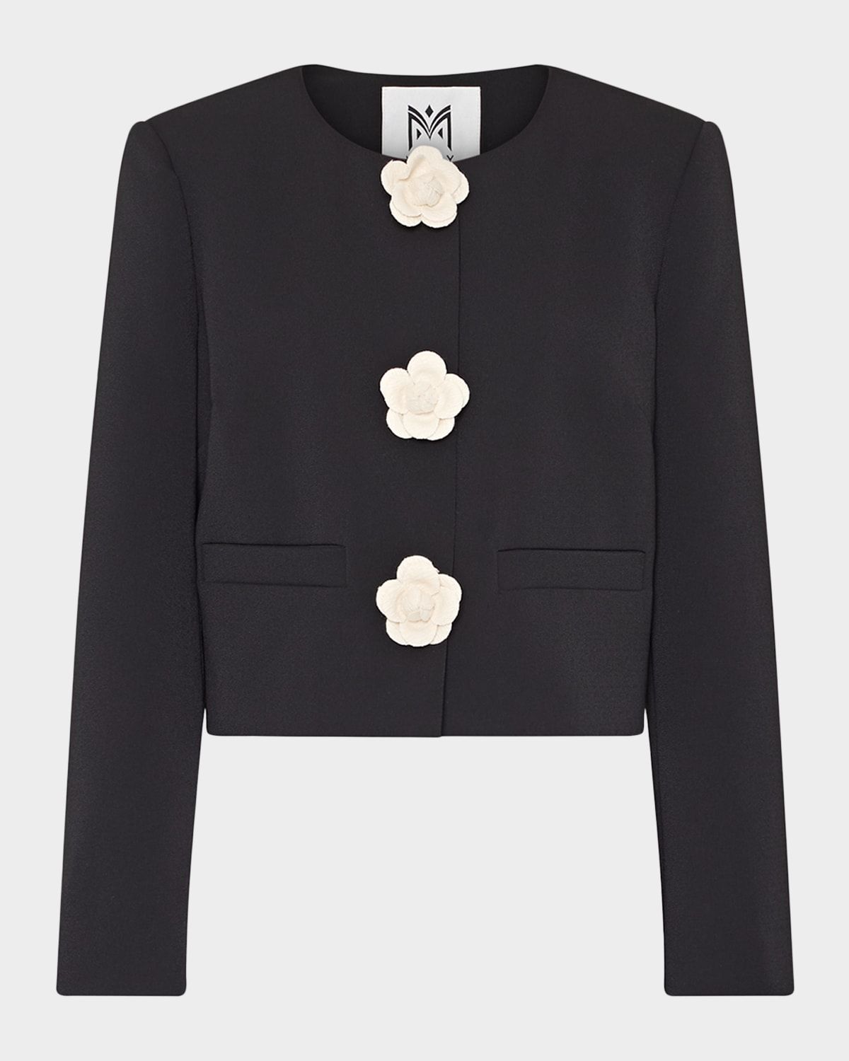 Selna Cropped Flower Button Jacket