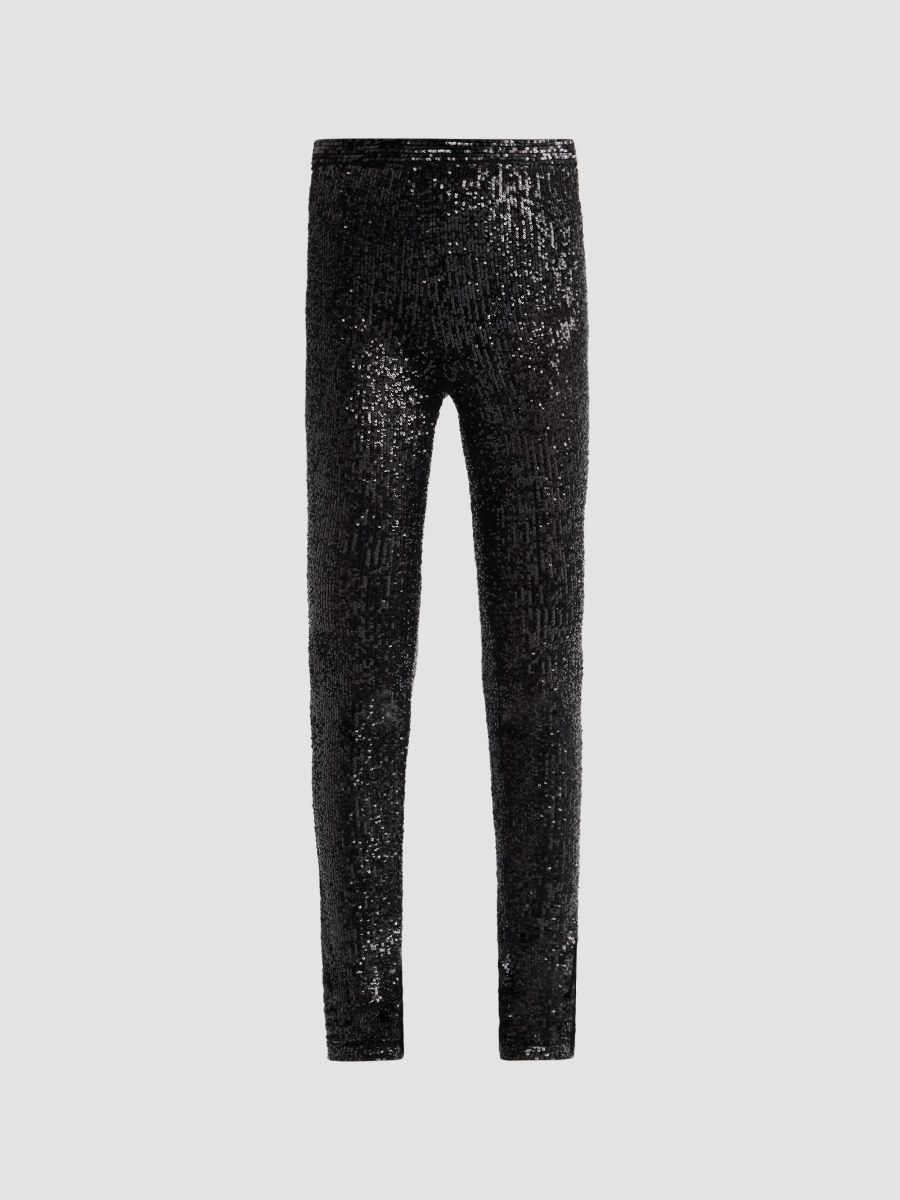 LaPointe Women's Mini Sequin Stretch Leggings - Black - Size XS