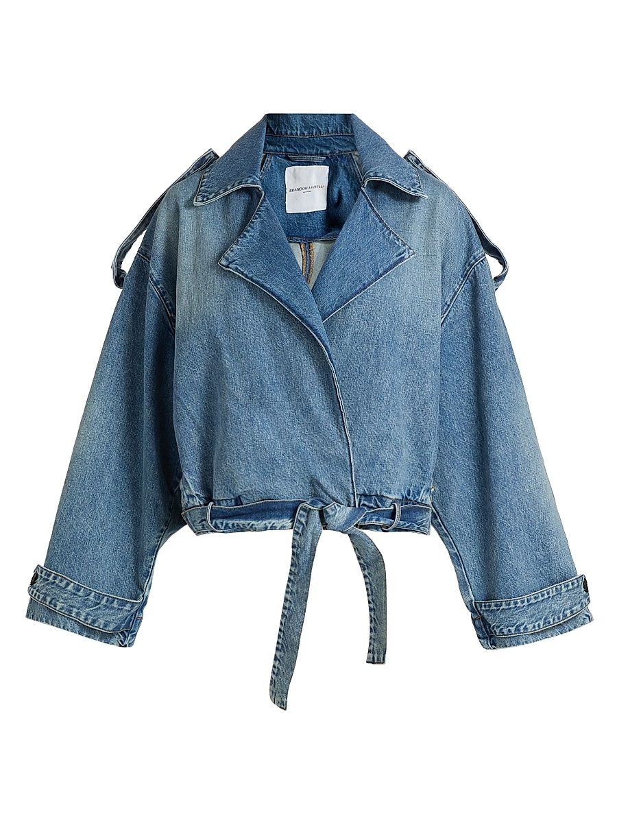 Women's The Regan Denim Belted Trench Coat - Indigo - Size XS