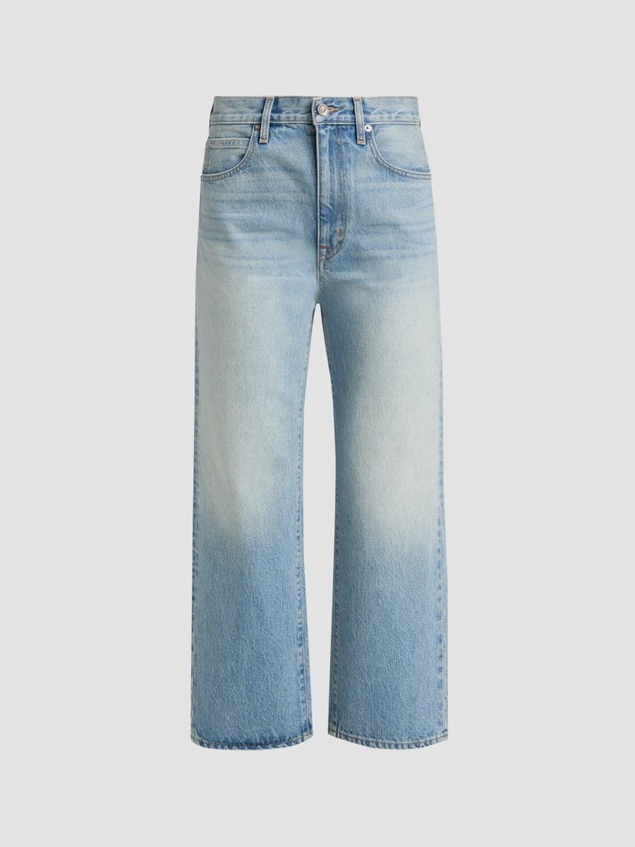 SLVRLAKE Women's Hunter Crop Relaxed Straight Jeans - Two Hearts - Size 32