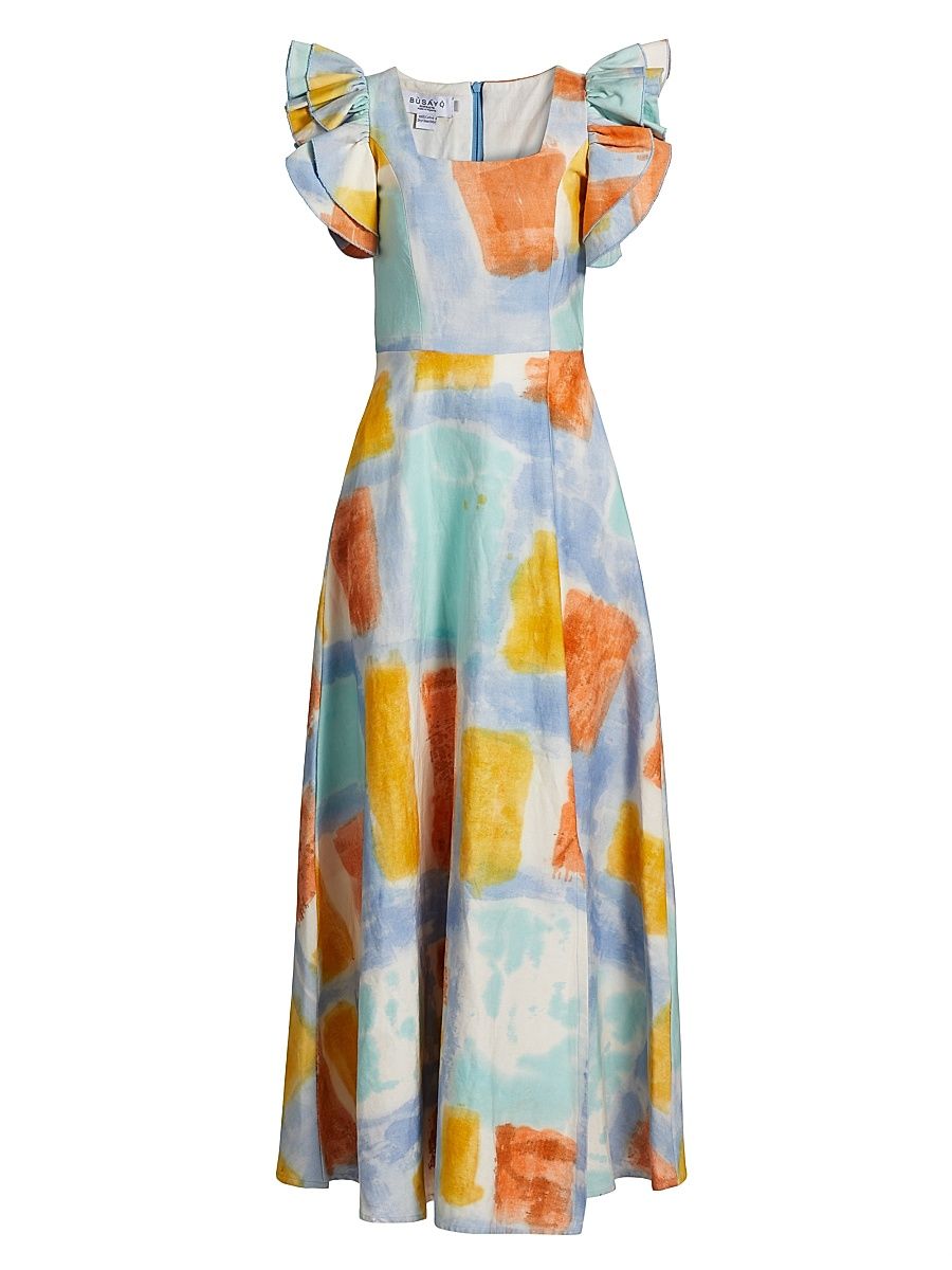 Women's Tokunbo Watercolor Maxi Dress - Multicolored - Size Small