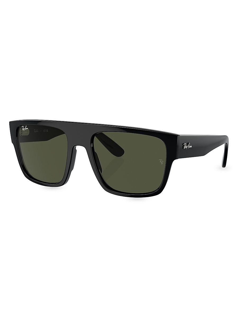 Men's RB0360 57MM Drifter Square Sunglasses - Black Dark Green