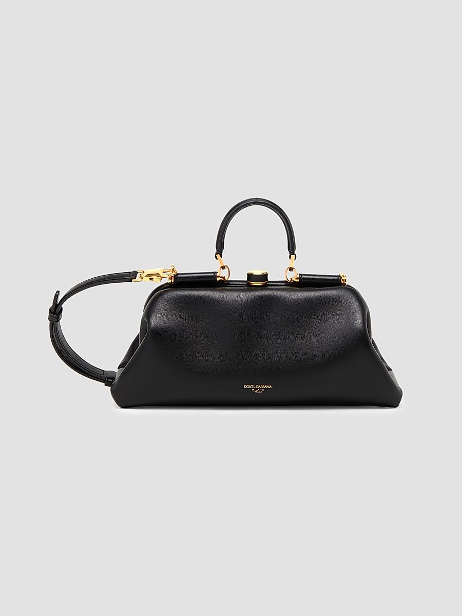 Women's Nonna Small Leather Satchel - Nero