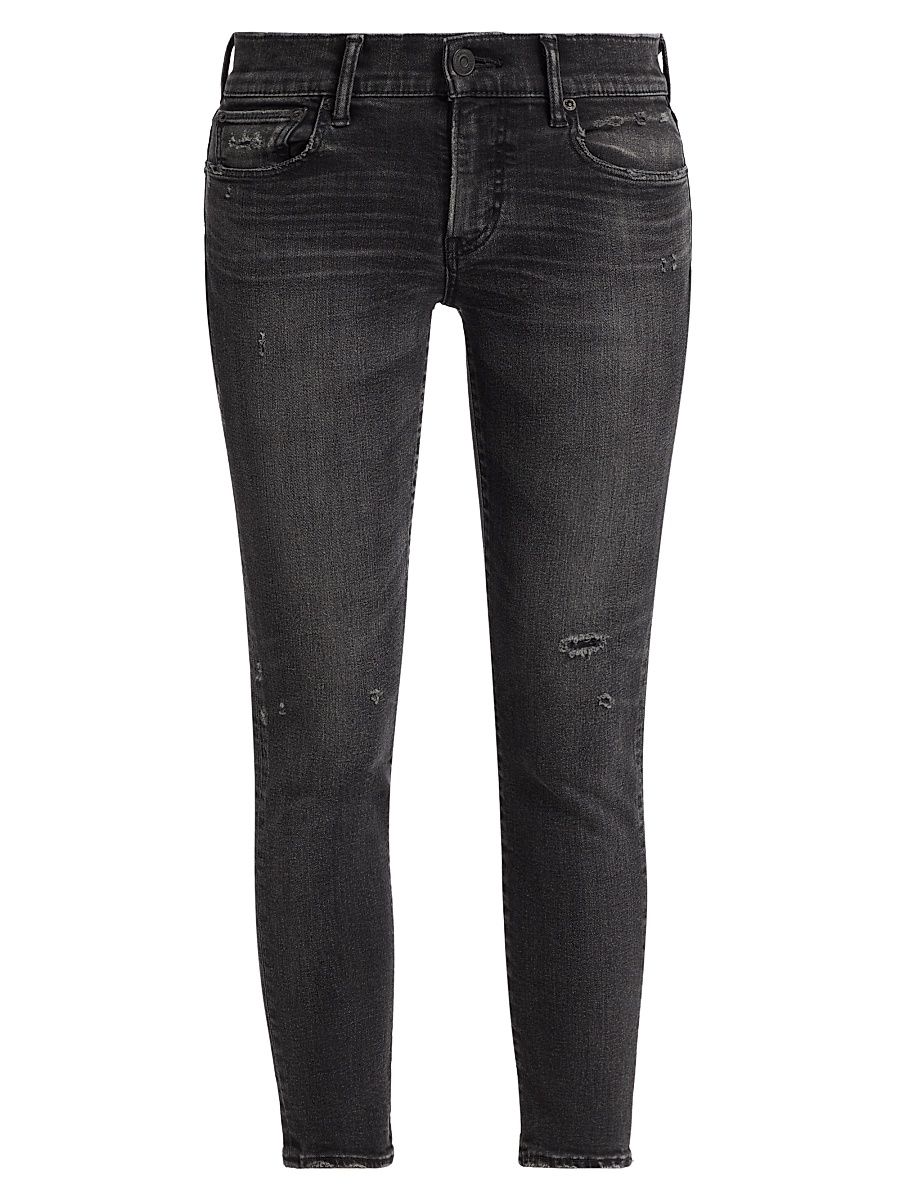 Women's Belver Coated Mid-Rise Skinny Jeans - Black - Size 30