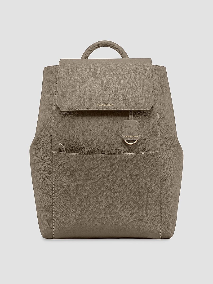 Women's Large Leather Soft Backpack - Cashmere Clay