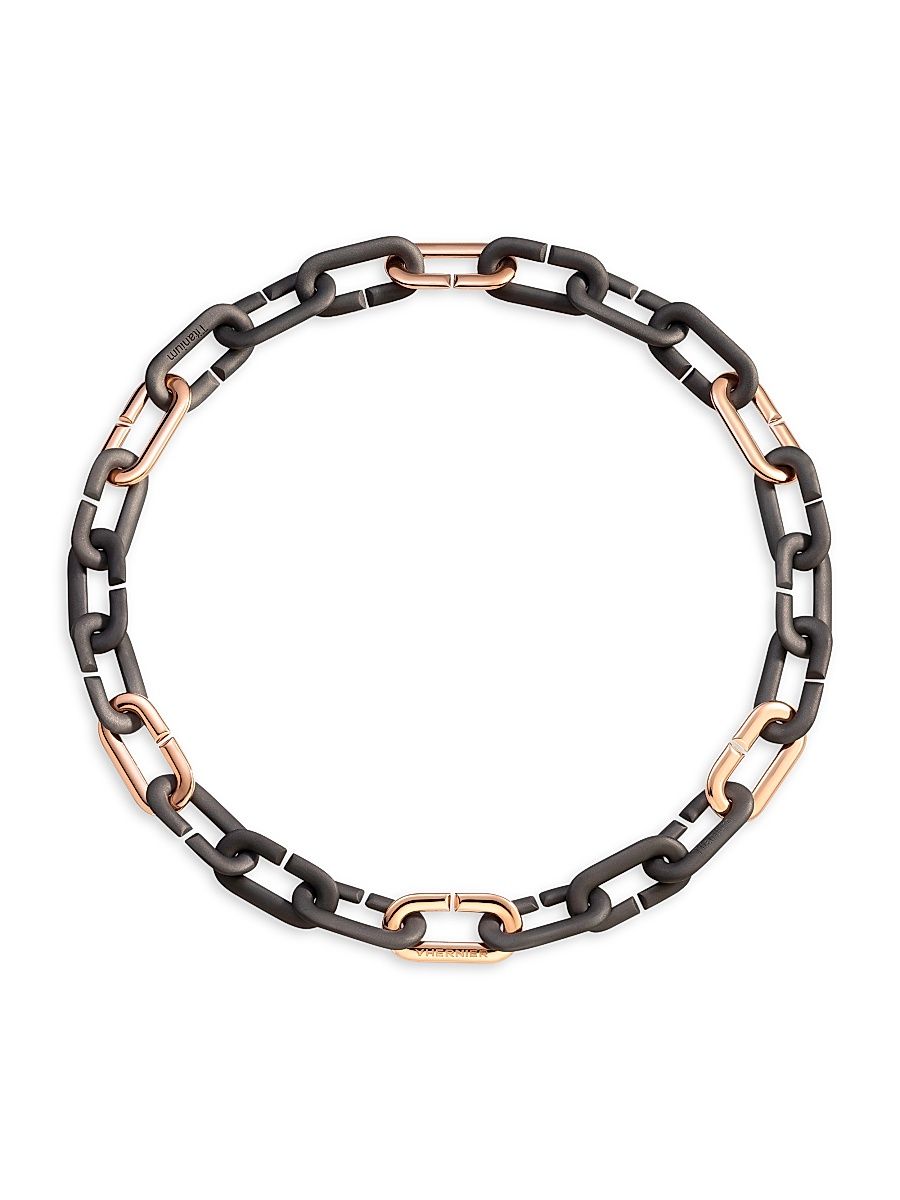 Women's Mon Jeu 18K Rose Gold & Titanium Chain Necklace - Rose Gold