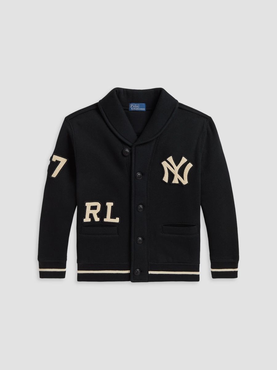 Polo Ralph Lauren Boy's Little Boy's & Boy's Polo Ralph Lauren x New York Yankees Cotton-Blend Cardigan - Polo Black - Size 18