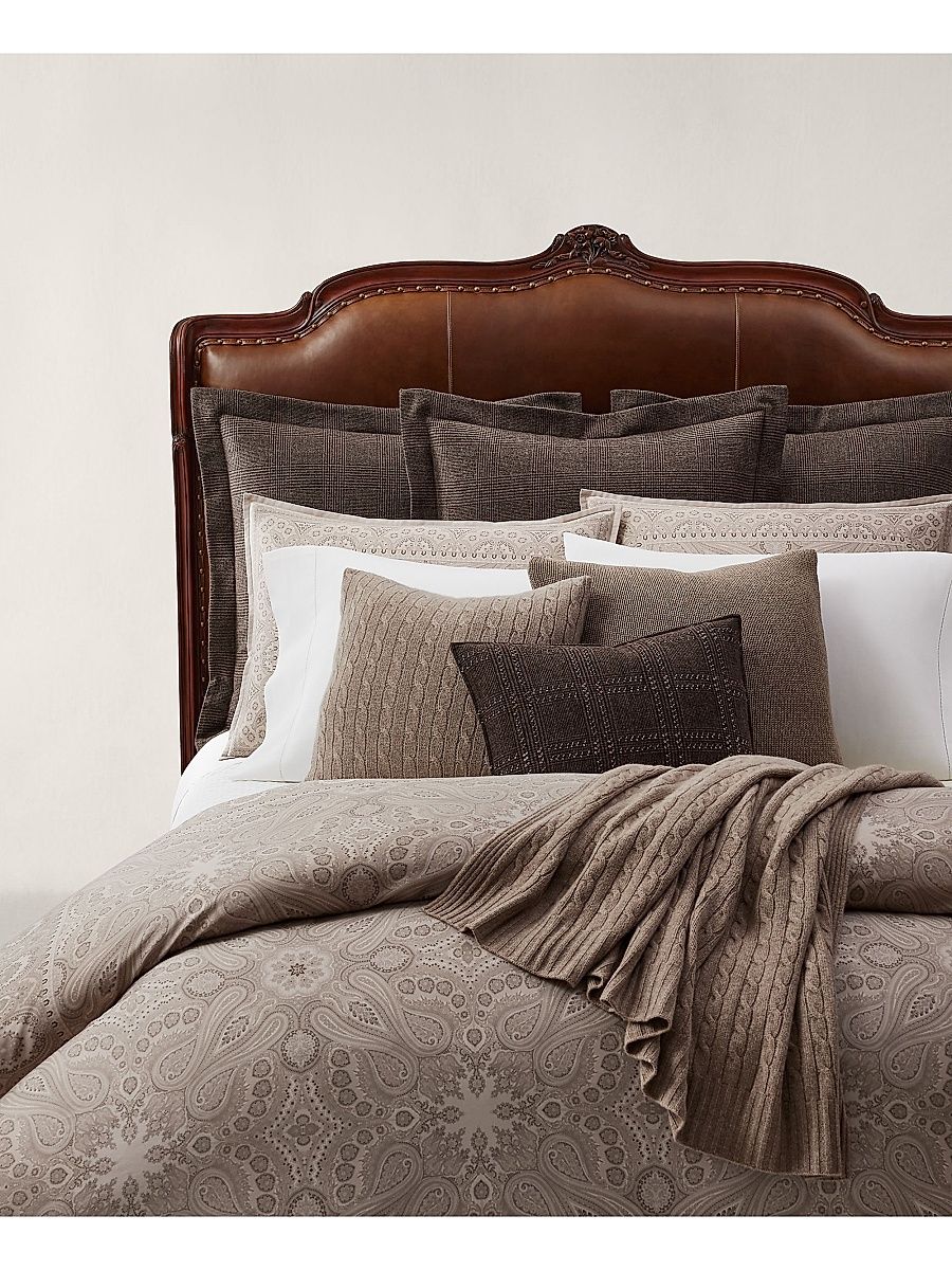 Valeria Glen Plaid Wool Euro Sham - True Chocolate