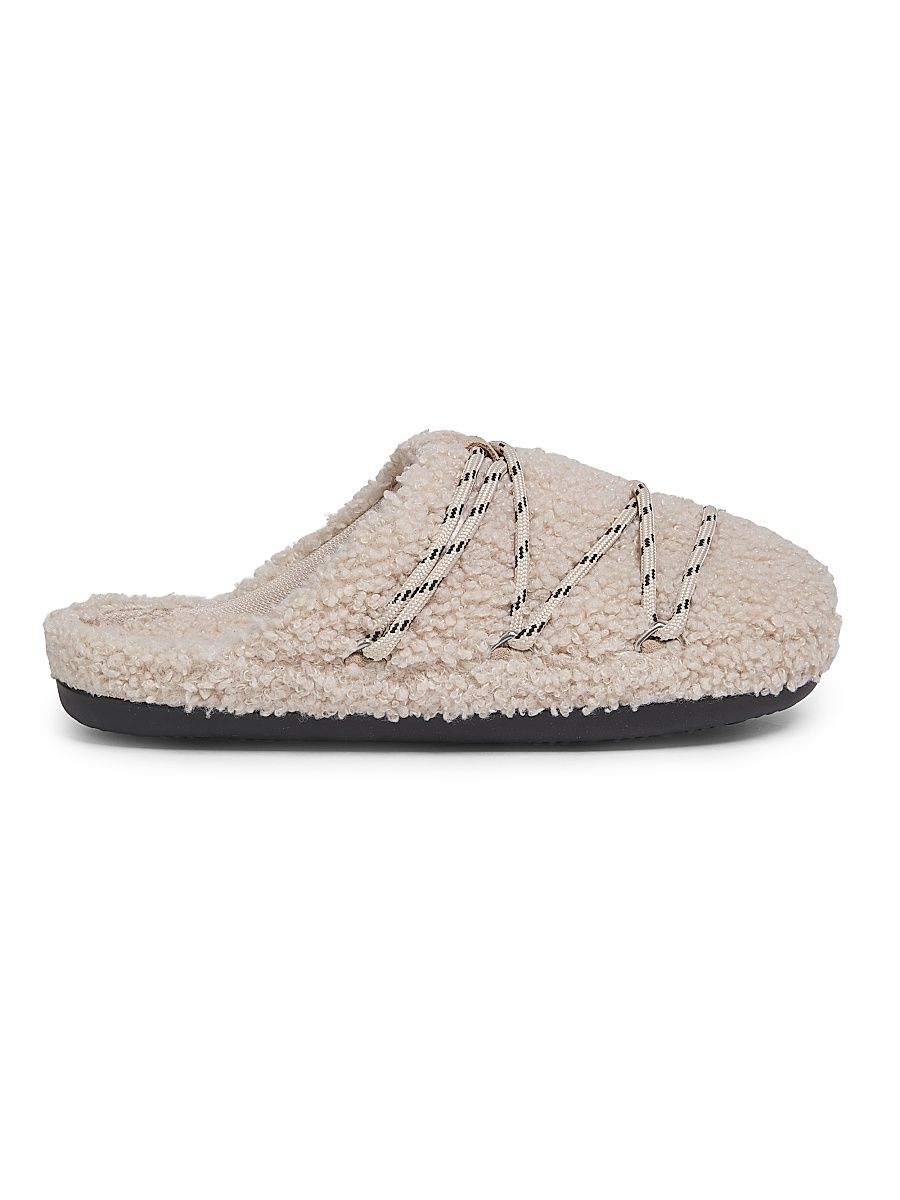 Women's Teddy Fleece Slippers - Sand - Size 5.5