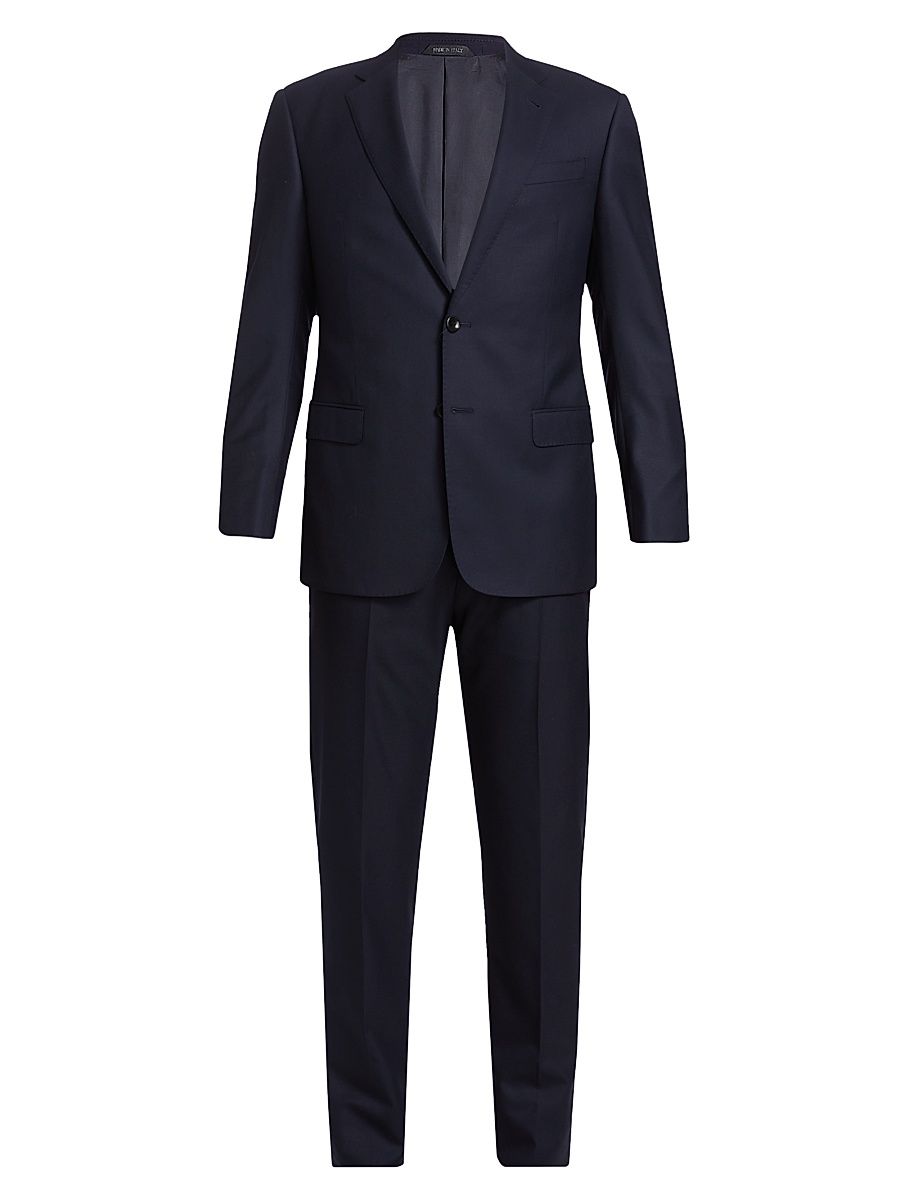 Men's Wool Two-Piece Suit - Navy - Size 44