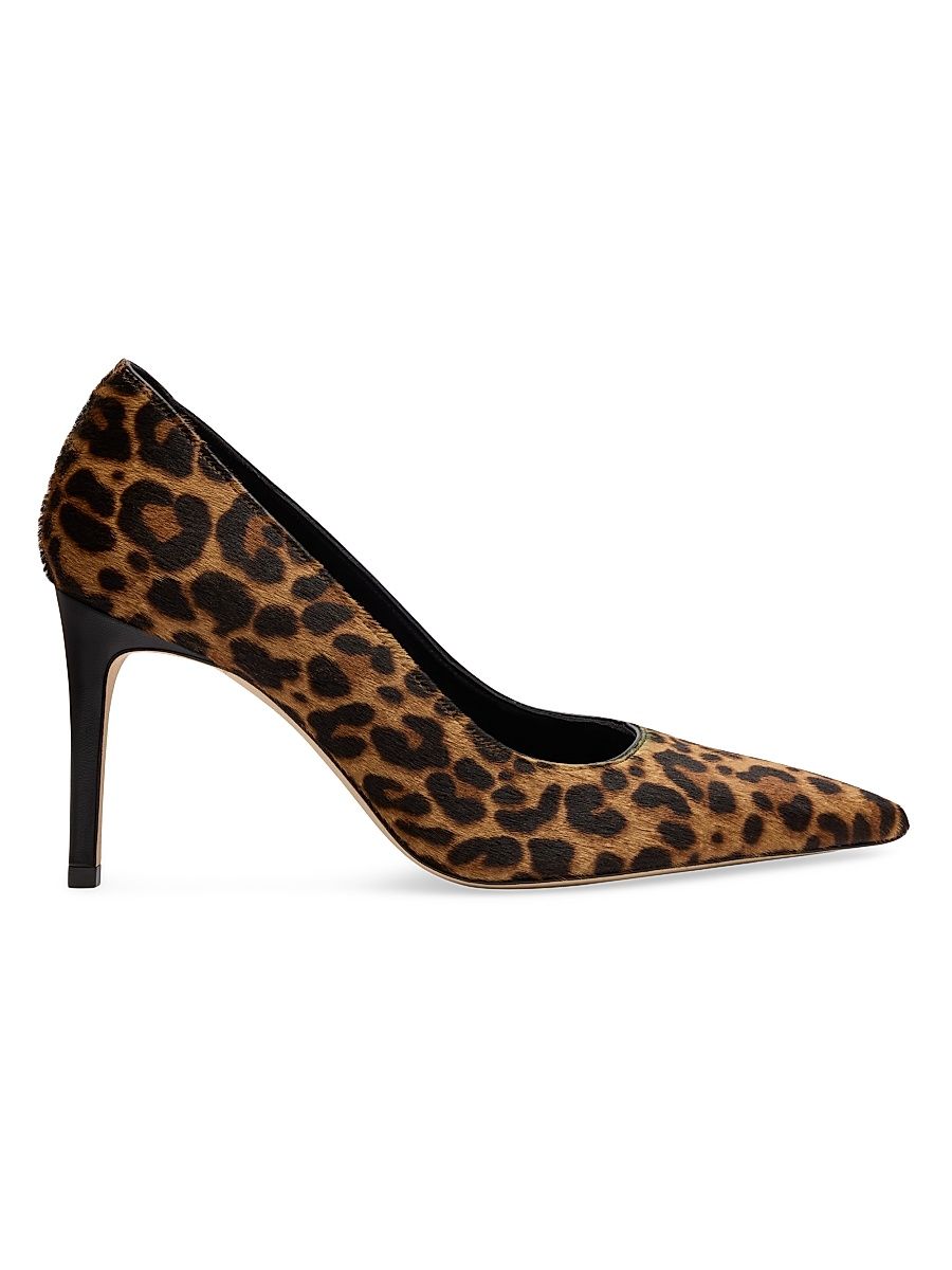 Women's Stuart Power 85MM Leopard-Print Calf Hair Pumps - Classic Lite - Size 9.5