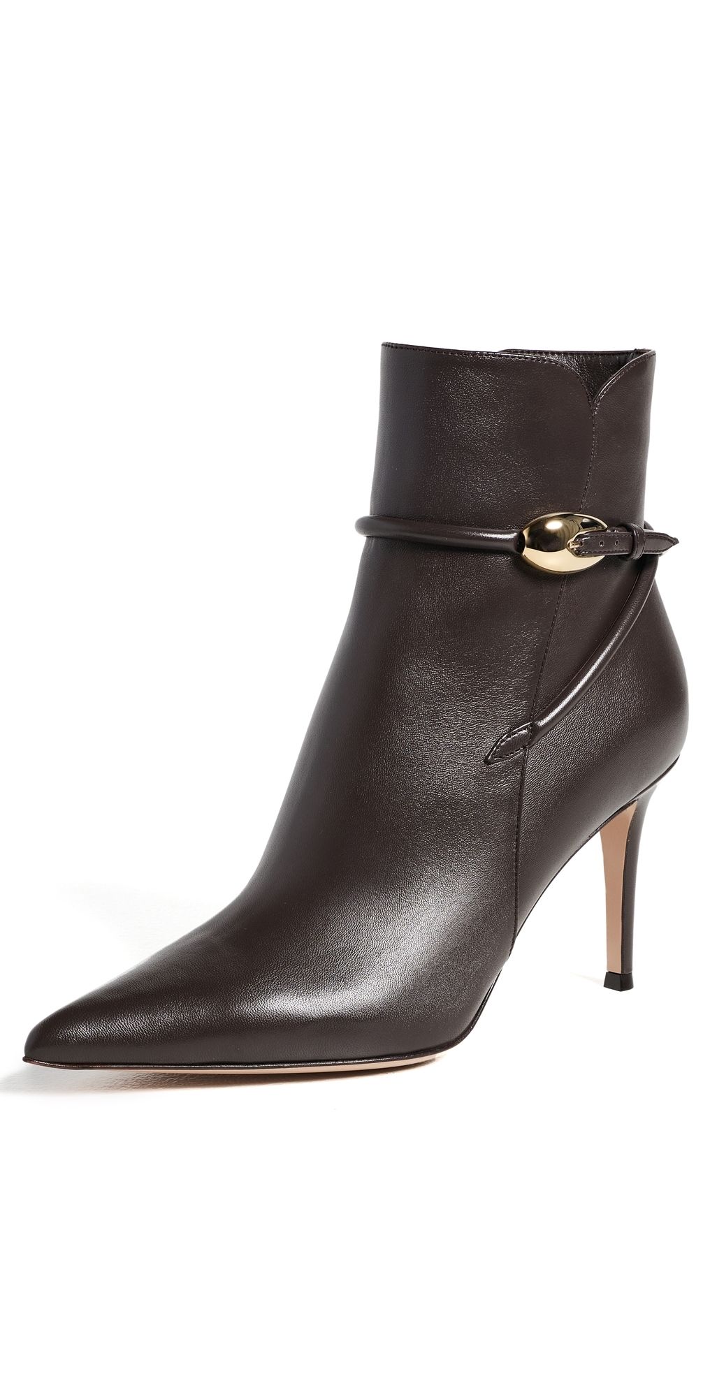 Gianvito Rossi Nappa Booties Moka 41