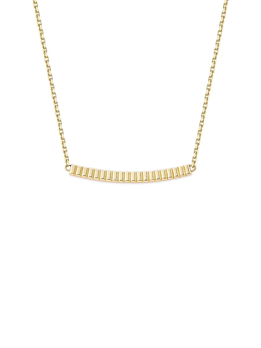 Women's Quatre 18K Yellow Gold Grosgrain Bar Pendant Necklace - Yellow Gold