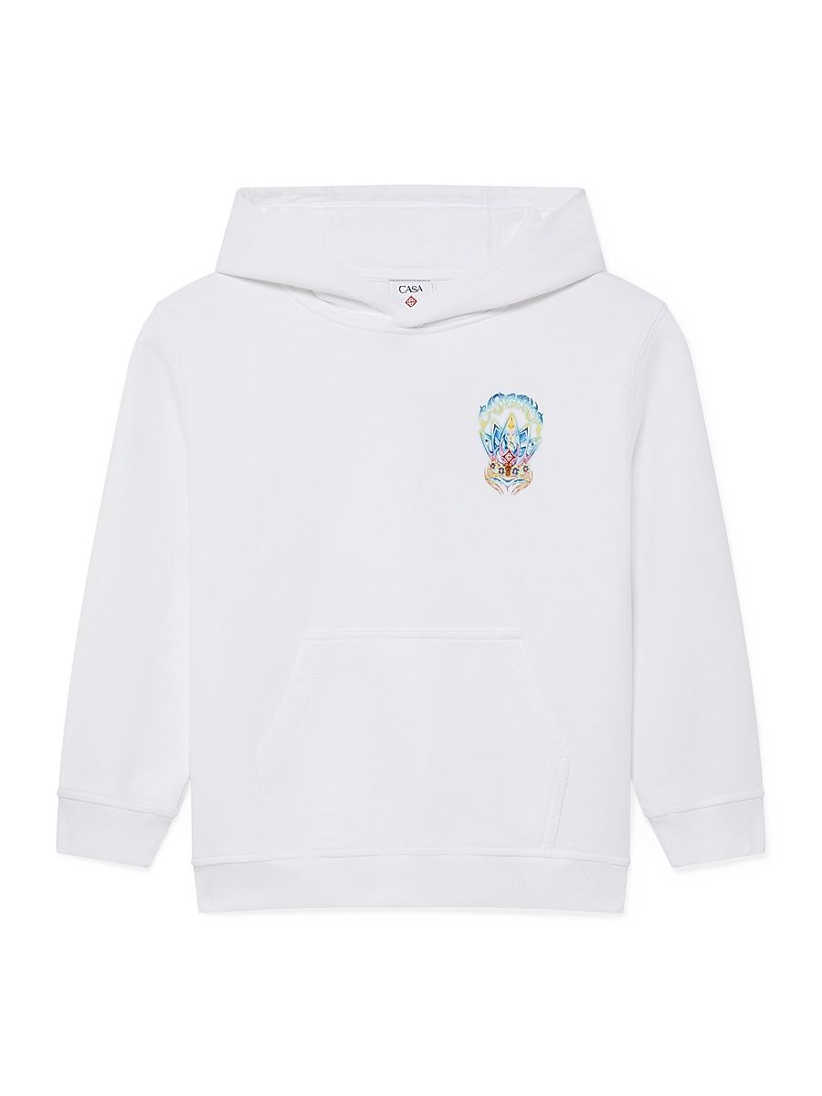 Little Boy's & Boy's Surf Lotus Printed Hoodie - White - Size 13