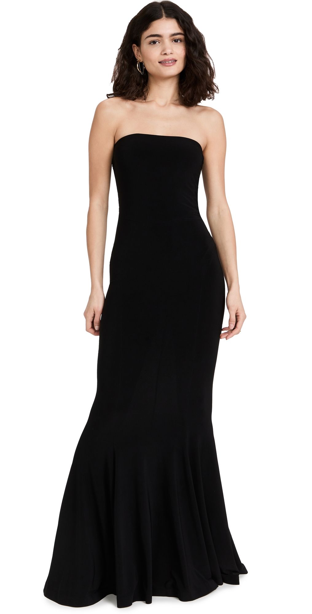 Norma Kamali Strapless Fishtail Gown Black L