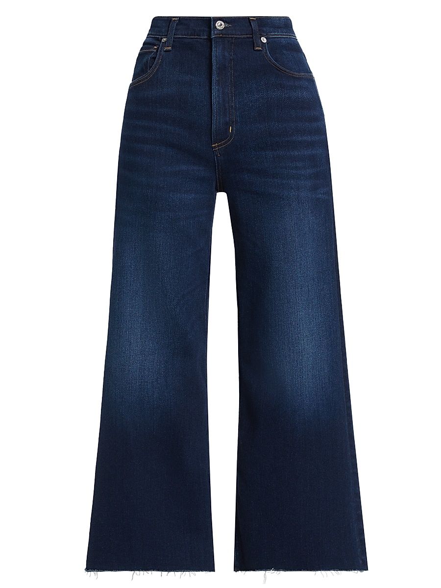 Women's Lyra Wide-Leg Crop Jeans - Lotus Dark Indigo - Size 30
