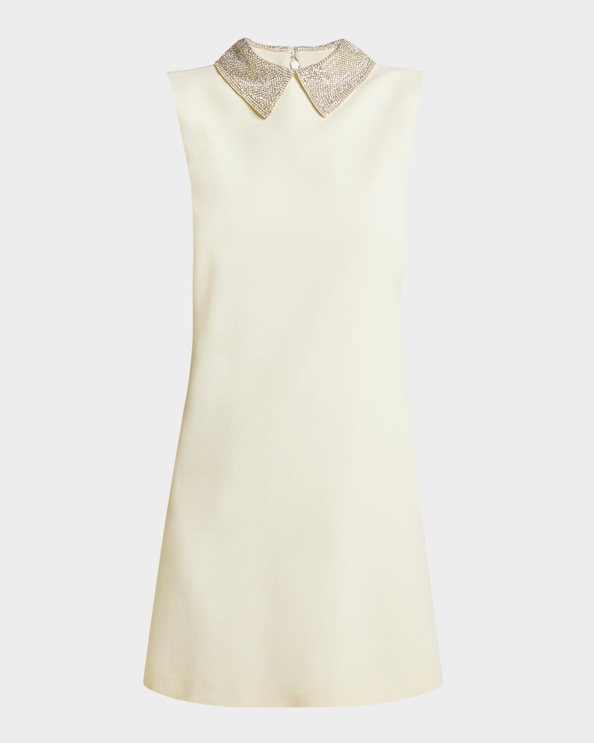 Crystal-Collar Envers Satin Mini Dress