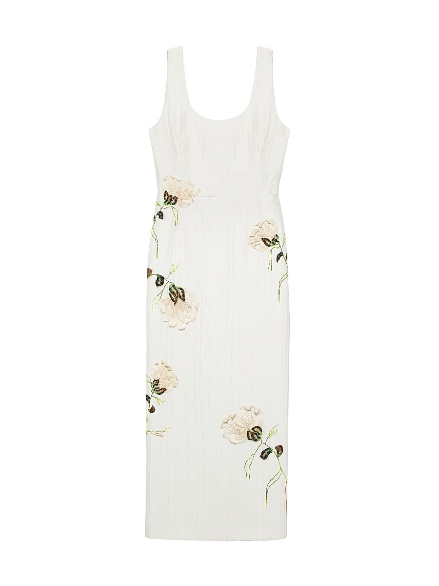 Women's Lilibeth Floral Sleeveless Midi-Dress - White - Size 8