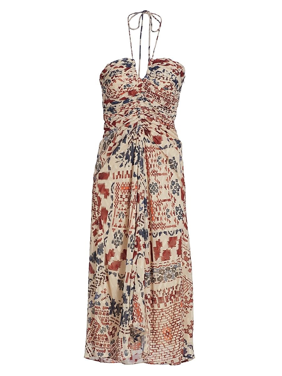 Women's Epuyen Toribia Halter Midi-Dress - Cream Multi - Size XS