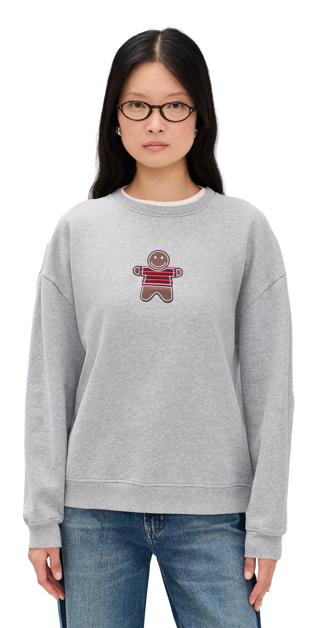 KULE The Oversized Gingerbread Sweatshirt Heather Grey L