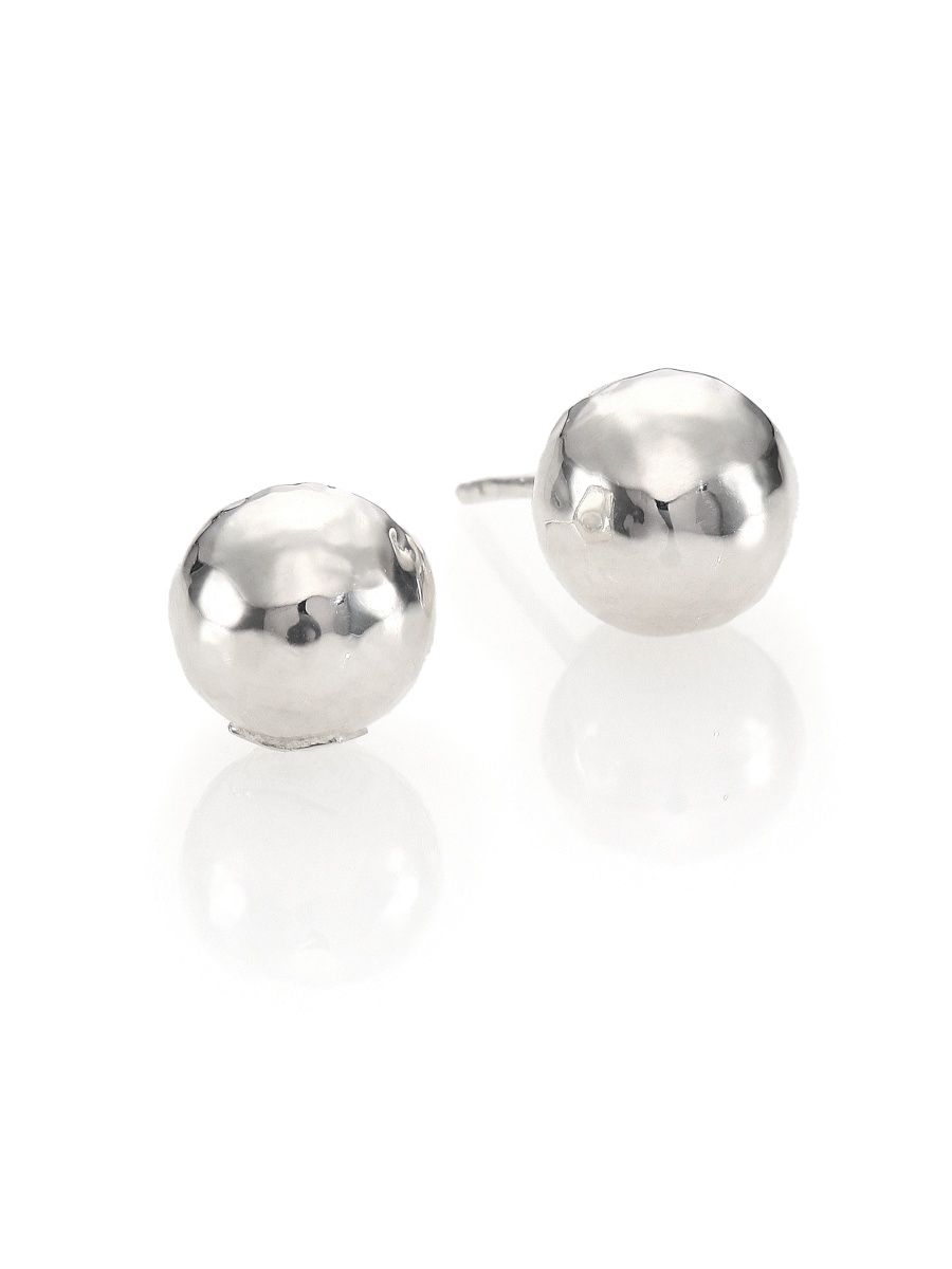 Ippolita Women's Glamazon Sterling Silver Hammered Ball Stud Earrings - Silver