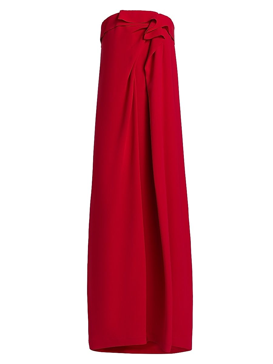 Women's Manuela Silk Strapless Gown - Red - Size 4