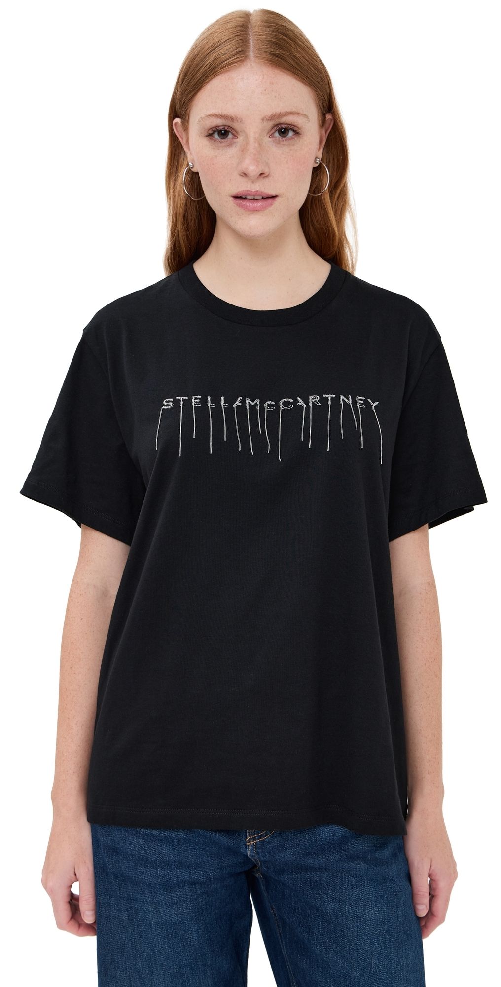 Stella McCartney Embroidered Stella Logo T-Shirt Black S